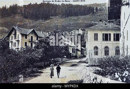 . Englisch: Bild des Dorfes Courchevel (Savoyen, Frankreich), im Jahre 1911. Français: / de du village de Courchevel (Savoyen), EN 1911. . Umgebung de Brides-les-Bains. - SAINT-BON. 1911 3 Saint-Bon, 1911 Stockfoto