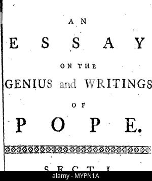 . Englisch: Fleuron aus Buch: ein Essay über die Genius und Schriften des Papstes. 324 Ein Essay über die Genius und Schriften des Papstes. Fleuron T 053618-1 Stockfoto