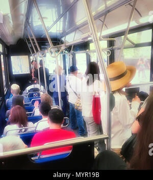 Passagiere, ein New York City Bus, NYC, USA Stockfoto