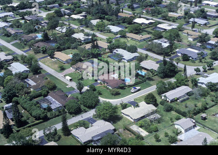 1992 HISTORISCHE von Suburban homes Miami Florida USA Stockfoto