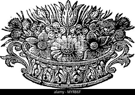 . Englisch: Fleuron aus Buch: ein Essay über Grund. 322 Ein Essay über Grund. Fleuron T 061480-6 Stockfoto