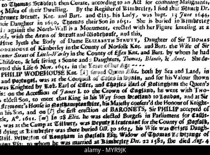 . Englisch: Fleuron aus Buch: Ein Essay zu einer topographischen Geschichte der Grafschaft Norfolk, mit der Beschreibung der Städte, Dörfer und Weiler,... Von Francis Blomefield, ... und fuhr fort, ab Seite 678, von Vol. III. Durch ... Charles Parkin,... 328 Ein Versuch in Richtung auf eine topographische Geschichte der Grafschaft Norfolk Fleuron T 125742-54 Stockfoto