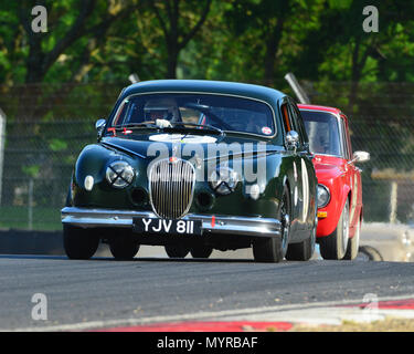 Guy Harman, Michael Squire, Jaguar Mk1, HRDC Touring Greats, TCR UK Rennwochenende, Brands Hatch, Juni 2018, Autorennen, Autos, Rundstrecke, classic Stockfoto