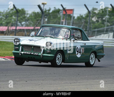 Barry Louvel, Triumph Herald Coupé, HRDC Touring Greats, TCR UK Rennwochenende, Brands Hatch, Juni 2018, Autorennen, Autos, Rundstrecke, klassische Autos Stockfoto