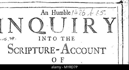 . Englisch: Fleuron aus Buch: Eine bescheidene Anfrage in die Bibel - Jesus Christus: oder, ein kurzes Argument betreffend seine Gottheit und Herrlichkeit, nach dem Evangelium. 344 Eine bescheidene Anfrage in die Bibel - Jesus Christus - oder eine kurze Argument betreffend seine Gottheit und Herrlichkeit, nach dem Evangelium Fleuron T 068466-1 Stockfoto