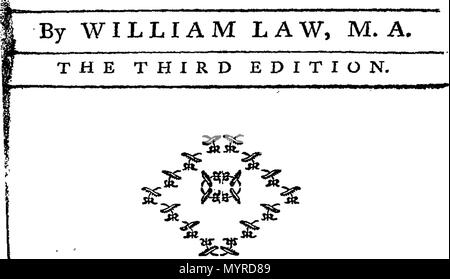 . Englisch: Fleuron aus Buch: eine demütige, ernsthaft, und liebevollen Adresse, dem Klerus. Von William Law, M.A. 344 Eine demütige, ernsthaft, und liebevollen Adresse, dem Klerus. Von William Law, M.A. Fleuron T 077268-3 Stockfoto