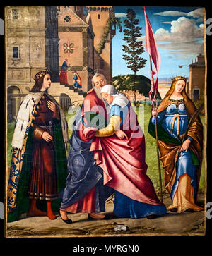 257 Accademia - Incontro di Gioacchino e Anna con San Luigi IX e Santa Libera-Carpaccio Stockfoto