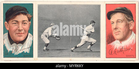 . Englisch: Titel: A.L. Raymond/W. A. in Latham, New York Giants, Baseball card portrait Abstract / Medium: 1 Print: Relief mit Rasterung, Farbe. . 1912. American Tobacco Company, Sponsor 255 A.L. Raymond-W. A. in Latham, New York Giants, Baseball card Portrait LCCN 2008678463 Stockfoto