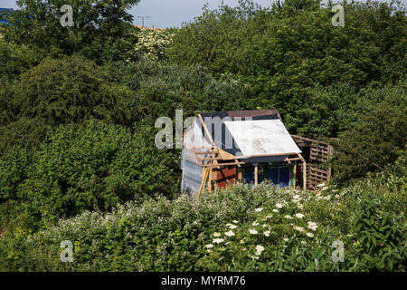 Sipson, UK. 5. Juni 2018. Wachsen Heathrow ist ein Off-grid-Gemeinschaft Raum dazu beitragen, die Erweiterung des Flughafens Heathrow Dörfer kämpfen. Stockfoto