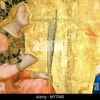 . Die Verkündigung. 1344 358 Engel mit Palm - Ambrogio Lorenzetti Verkündigung - 1344. (7/8) Stockfoto