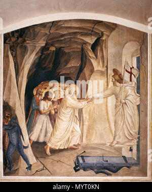 . Christus in der Vorhölle. Zwischen 1441 und 1442 358 Fra Angelico - Christus in der Vorhölle (Feld 31) - WGA 00548 Stockfoto