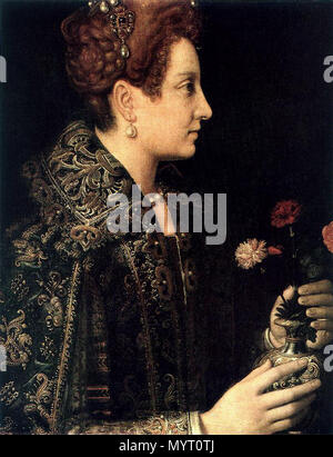 . Porträt einer jungen Frau im Profil. zweiten Hälfte des 16. Jahrhunderts 358 Sofonisba Anguissola - Profil Porträt einer jungen Frau - WGA 0701 Stockfoto