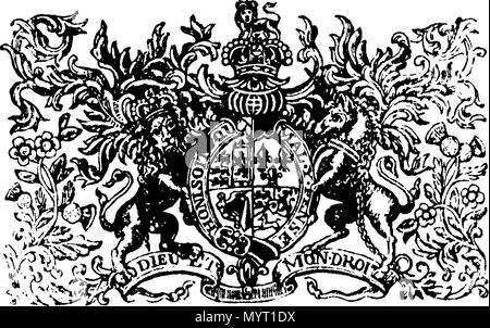 . Englisch: Fleuron aus Buch: Anno Regni Georgii II. Regis Magnae Britanniae, Franciae, & Hiberniae, tricesimo secundo. Im Parlament begonnen und an der Westminster, die 30 ersten Tag im Mai anno Dom Holden. 1754. Im 21. Jahr der Herrschaft unseres Herrn, Herrn George der Zweite, durch die Gnade Gottes, von Großbritannien, Frankreich und Irland, König, Verteidiger des Glaubens, &c. Und von dort weiter durch mehrere prorogations des 23 dritten Tag von November 1758, die sechste Tagung dieses Parlaments. 360 Anno Regni Georgii II Fleuron N 056638-44 Stockfoto
