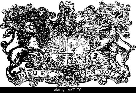 . Englisch: Fleuron aus Buch: Anno Regni Georgii Regis Magn? Britanni?, Franci ?, & Hiberni?, Nono. Im Parlament begonnen und in Westminster, das am 9. Oktober, Anno Dom Holden. 1722. Im neunten Jahr der Herrschaft unseres Herrn, Herrn George, durch die Gnade Gottes, von Großbritannien, Frankreich und Irland, König, Verteidiger des Glaubens, &c., die erste Sitzung dieses Parlaments. 361 Anno Regni Georgii Regis Magn Fleuron N 050234-5 Stockfoto