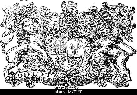 . Englisch: Fleuron aus Buch: Anno Regni Georgii Regis Magn? Britanni?, Franci ?, & Hiberni?, quinto. Im Parlament begonnen und in Westminster, das am 17. März Anno Dom Holden. 1714. Im ersten Jahr der Herrschaft unseres Herrn, Herrn George, durch die Gnade Gottes, von Großbritannien, Frankreich und Irland, König, Verteidiger des Glaubens, &c. Und von dort, da von mehreren prorogations zu den am 11. November 1718. - Das vierte Sitzung dieses Parlaments. 361 Anno Regni Georgii Regis Magn Fleuron N 050519-55 Stockfoto