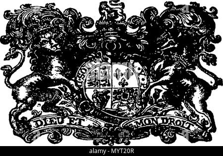 . Englisch: Fleuron aus Buch: Anno Regni Georgii Regis Magn? Britanni?, Franci ?, & Hiberni?, sexto. Im Parlament begonnen und in Westminster, das am 17. März Anno Dom Holden. 1714. Im ersten Jahr der Herrschaft unseres Herrn, Herrn George, durch die Gnade Gottes, von Großbritannien, Frankreich und Irland, König, Verteidiger des Glaubens, &c. Und von dort, da von mehreren prorogations zur Dreiundzwanzigsten November 1719 fortgesetzt. In der fünften Sitzung dieses Parlaments. 361 Anno Regni Georgii Regis Magn Fleuron N 050555-46 Stockfoto