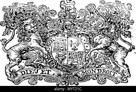 . Englisch: Fleuron aus Buch: Anno Regni Georgii Regis Magn? Britanni?, Franci ?, & Hiberni?, Octavo. Im Parlament begonnen und in Westminster, das am 17. März Anno Dom Holden. 1714. Im ersten Jahr der Herrschaft unseres Herrn, Herrn George, durch die Gnade Gottes, von Großbritannien, Frankreich und Irland, König, Verteidiger des Glaubens, &c. Und von dort, da von mehreren prorogations auf die am 19. Oktober 1721 fortgesetzt. Die Achte Sitzung dieses Parlaments. 362 Anno Regni Georgii Regis Magn Fleuron N 050608-15 Stockfoto