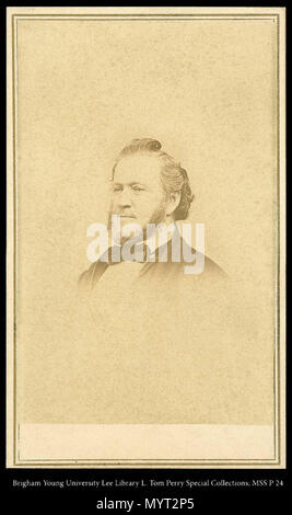Call #: MSS P 24 Kasten 2 Ordner 1. Brigham Young Gesicht Porträt. ca. 1862 1 124 MSS P24B2F1 Stockfoto