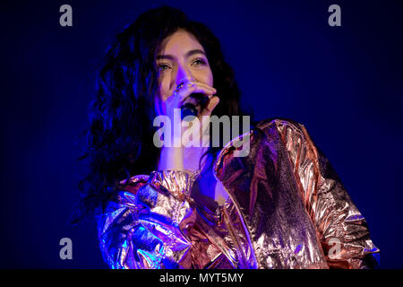 Porto, Portugal. 7. Juni 2018. NOS Primavera Sound 2018. LORDE führt am ersten Tag von NOS Primavera Sound 2018 in Porto, Portugal, stattfinden. Credit: Diogo Baptista/Alamy leben Nachrichten Stockfoto