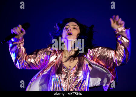 Porto, Portugal. 7. Juni 2018. NOS Primavera Sound 2018. LORDE führt am ersten Tag von NOS Primavera Sound 2018 in Porto, Portugal, stattfinden. Credit: Diogo Baptista/Alamy leben Nachrichten Stockfoto