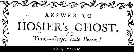 . Englisch: Fleuron aus Buch: Antwort auf HOSIER's Ghost. 366 Antwort auf HOSIER's Ghost. Fleuron T 022015-1 Stockfoto