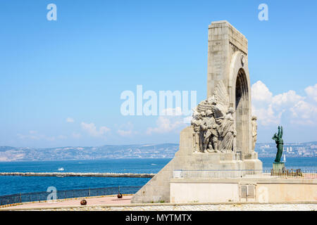 Das kriegerdenkmal an der Östlichen Armee oder Porte d'Orient, ein Denkmal in Erinnerung an die toten Soldaten, die für Frankreich auf den Schlachtfeldern des östlichen Europa im Ersten Weltkrieg Stockfoto