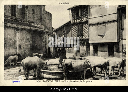 . Français: L'Ariège - 1656 - Saint-Lizier-La Fontaine de la Place. Datum unbekannt. Unbekannt 3 1505979292-SAINT-LIZIER Stockfoto