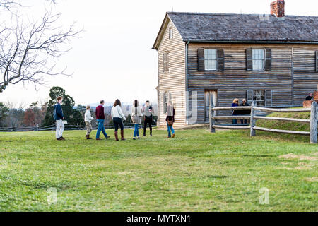 Manassas, USA - November 25, 2017: Altes Bauernhaus Bauernhof Holzhaus in National Battlefield Park in Virginia, wo Bull Run Schlacht gekämpft wurde Stockfoto