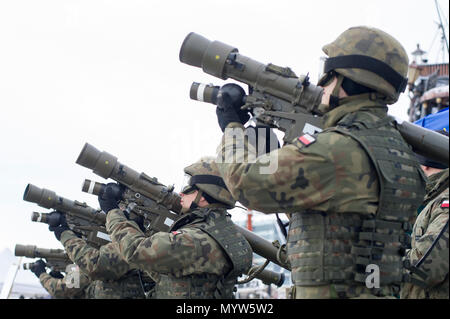 Polnische man-Portable Air-defense System pzr Grom Rakete mit Launcher in Gdynia, Polen. 14. Januar 2017 © wojciech Strozyk/Alamy Stock Foto Stockfoto