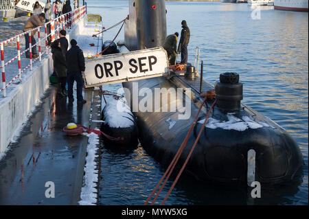 Polnische kobben U-Boot ORP Sep 295 U-Boot in Gdynia, Polen. 14. Januar 2017 © wojciech Strozyk/Alamy Stock Foto Stockfoto