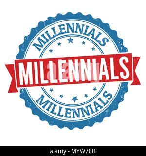 Millennials grunge Stempelabdruck auf weißem Hintergrund, Vector Illustration Stock Vektor