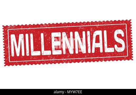 Millennials grunge Stempelabdruck auf weißem Hintergrund, Vector Illustration Stock Vektor