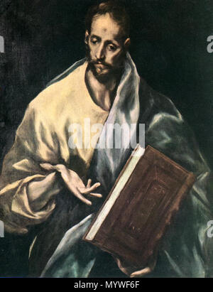 . Español: La Obra Vertreter einer Santiago el Menor, uno de Los Doce apóstoles de Jesucristo. . Spanisch: El apostol Santiago el Menor Apostels Jakobus weniger. Zwischen 1610 und 1614 372 Apostol Santiago el Menor El Greco Stockfoto