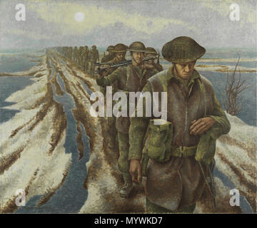 . Infanterie, in der Nähe von Nijmegen, Holland. 1946 1 Alex Colville - Infanterie, in der Nähe von Nijmegen, Holland (CWM 19710261-2079) Stockfoto