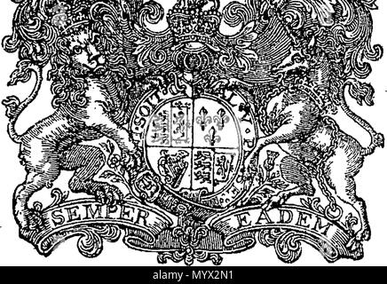 . Englisch: Fleuron aus Buch: Am Hof von St. James's, dem 22. September, 1714. Vorhanden, die Könige die meisten ausgezeichneten Majestät im Rat. 384 Am Hof in St. Fleuron N 014682-3 Stockfoto