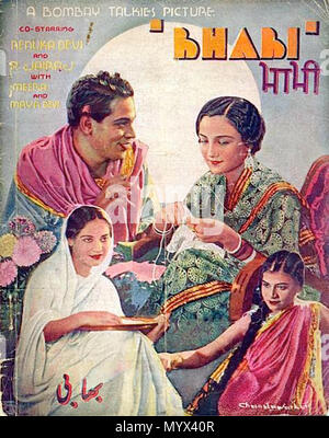 . Englisch: Cover der Song Synopse Broschüre des Films Bhabhi (1938). 1938. Bombay Talkies 1 Bhabhi 1938 Song synposis Broschüre Stockfoto