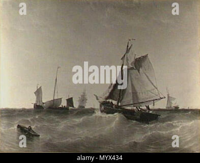 . Nederlands: Schepen in volle Zee. Öl auf Leinwand. 83 × 115 cm (32,6 × 45,2 in). RCE (B62). Vroeger Rijksmuseum Amsterdam (SK-A-1820). . 1839. Louis Meijer (1809-1866) Alternative Namen Louis Meyer, Johan Hendrik Louis Meijer Beschreibung niederländischen Maler, Zeichner, Radierer und Lithograph Datum der Geburt / Tod vom 9. März 1809 31. März 1866 Ort der Geburt / Todes Amsterdam Utrecht arbeiten Ort Paris (1827-1830), Amsterdam, Deventer (1833-1839), Amsterdam (....-1841), Paris (1842 - ....), Vorlage: Mittelmeer (1846), Den Haag (1847), Utrecht (1865), Vorlage: Nordsee Region Ermächtigung Stockfoto