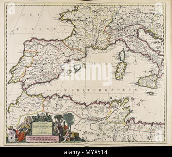BCTN GG 1 an A4-0033.tif. Accuratissima occidentalioris districtus Maris Mediterranei tabula/authore Iusto Danckerts.. nach 1696. Justus Danckerts 258 Accuratissima occidentalioris districtus Maris Mediterranei Tabula-CBT 5883628 Stockfoto