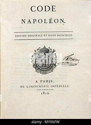 1 Code Napoléon 1810 Stockfoto