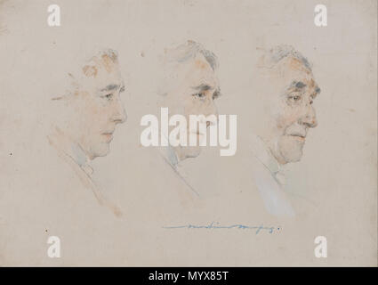 . Triple Portrait von Sir Henry Irving. ca. 1899 2 Mortimer Menpes Triple-Porträt von Sir Henry Irving - Google Kunst Projekt Stockfoto