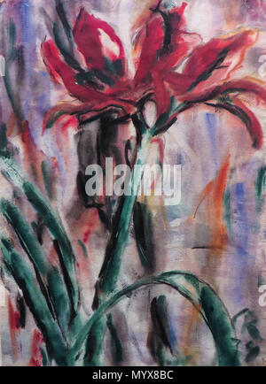 . English: Christian Rohlfs (1849-1938): Amaryllis, 1924 Wassertempera. . 1924. Christian Rohlfs 4 1924 Rohlfs Amaryllis Stockfoto