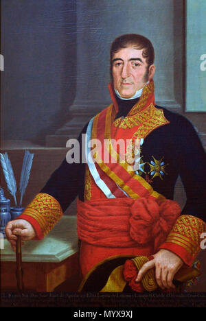 . Englisch: Portrait von vizekönig Juan Ruiz de Apodaca, Graf von venadito (1754 - 1835) Español: retrato Del Virrey Juan Ruiz de Apodaca, primer Conde del Venadito (1754 - 1835). . 19 1 Juan Ruiz de Apodaca Conde del Venadito Stockfoto