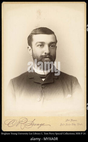 Call #: MSS P 24 Kasten 2 Ordner 12. Büste Porträt der Mann im gestreiften Anzug. zwischen ca. 1875 und ca. 1890 2 296 MSS P24B2F12 Stockfoto