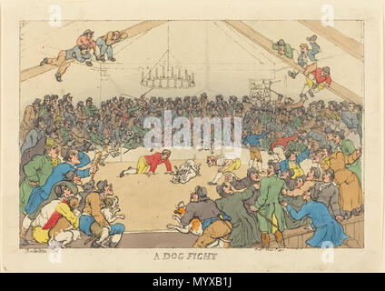 . Englisch: Thomas Rowlandson (British, 1756-1827), ein Hund kämpfen, 1811, handkolorierte Radierung, Rosenwald Collection 1945.5.1191 Thomas Rowlandson (British, 1756-1827), ein Hund kämpfen, 1811, handkolorierte Radierung, Rosenwald Collection 1945.5.1191 5 ein Hund kämpfen - Rowlandson 1811 Stockfoto