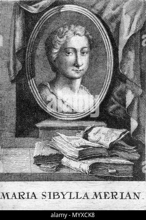 . Français: Porträt gravé. Datum unbekannt. non identifié 10 Anna Maria Sibylla Merian Stockfoto