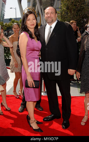 James Gandolfiniwith Frau Deborah Lin-Creative Emmy Awards 2008 im Nokia Theater in Los Angeles. in voller Länge GandolfiniJames LinDeborah 20 Veranstaltung in Hollywood Leben - Kalifornien, Red Carpet Event, USA, Filmindustrie, Prominente, Fotografie, Bestof, Kunst, Kultur und Unterhaltung, prominente Mode, Besten, Hollywood Leben, Event in Hollywood Leben - Kalifornien, Roter Teppich und backstage, Musik Prominente, Topix, Paar, Familie (Mann und Frau) und Kids - Kinder, Brüder und Schwestern anfrage tsuni@Gamma-USA.com, Kredit Tsuni/USA, 2006 bis 2009 Stockfoto