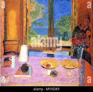 . Englisch: Malerei von Pierre Bonnard. Speisesaal im Garten. Nach 1923 15 Esszimmer-auf-der-garten.jpg! HalfHD Stockfoto