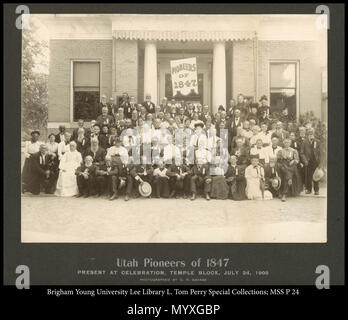 Call #: MSS P24 übergroßen Box. 791 MSS P 24. 24 Juli 1905 25 Utah Pioniere von 1847 auf der Feier, Temple Block, 24. Juli 1905. Fotografiert von C.R. Savage. Stockfoto
