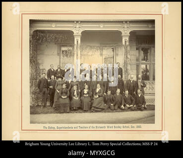 Call #: MSS P24 übergroßen Box. 789 MSS P 24. Dezember 1883 23 Der Bischof, Betriebsleiter und Lehrer des sechzehnten Bezirk Sonntagsschule, Dez. 1883. Stockfoto