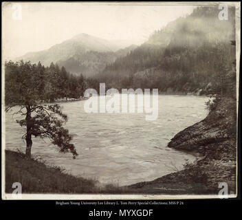 Call #: MSS P24 übergroßen Box. 786 MSS P 24. ca. 1888 25 Blick auf den Columbia River, Nr. Cascade Locks, O.P. &Amp; N. Ry. Stockfoto